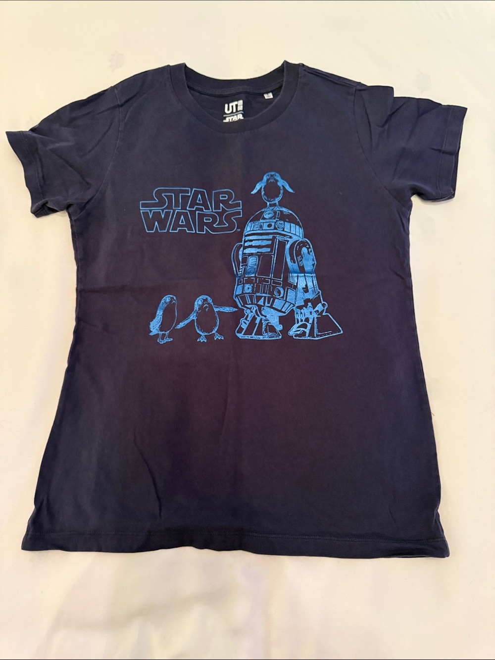 Uniqlo Navy Star Wars R2-D2 Graphic Tee with Blue Print